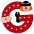 Clown Wooden Letter - G