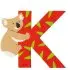 Animal Wooden Letter - K