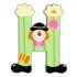 Clown Wooden Letter - H