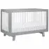 Hudson 3 in 1 Crib with Toddler Rail - Grey White
