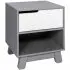 Hudson Nightstand with USB Port Grey White