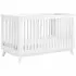 Scoot 3 in 1 Crib with Toddler Rail - White