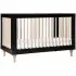Lolly 3 in 1 Crib with Toddler Rail - Black Washed Natural