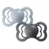 Supreme Soft Silicone Pacifier 2 Pack - Iron/Baby Blue