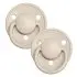 De Lux Silicone One Size Pacifier 2 Pack - Vanilla