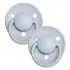 De Lux Silicone Pacifier One Size 2 Pack - Baby Blue