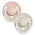 De Lux Silicone Pacifier One Size 2 Pack - Blush Glow/Vanilla Glow