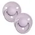 De Lux Silicone One Size Pacifier 2 Pack - Dusky Lilac