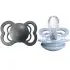Supreme Soft Silicone Pacifier 2 Pack - Iron/Baby Blue