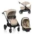 Transformer Stroller to Wagon Travel System with LiteMax NXT Infant Car Seat with SensorySoothe - Travertine