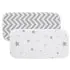 Burp Pad 2 Pack - Grey Chevron/Grey Stars