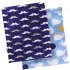 On the Go Wet Bag 2-PK  (1 large + 1 small) - Blue Whale/Navy Moustache