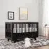 Hudson 3 in 1 Crib with Toddler Rail - Black