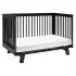 Hudson 3 in 1 Crib with Toddler Rail - Black