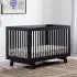 Hudson 3 in 1 Crib with Toddler Rail - Black
