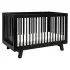 Hudson 3 in 1 Crib with Toddler Rail - Black