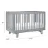 Hudson 3 in 1 Crib with Toddler Rail - Grey