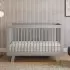 Hudson 3 in 1 Crib with Toddler Rail - Grey