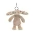 Bunny Beige Bag Charm - Floral Ears