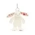 Bunny Cream Bag Charm - Floral Ears