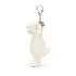 Bunny Cream Bag Charm - Floral Ears