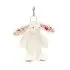 Bunny Cream Bag Charm - Floral Ears