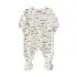 Modal Zipper Footie - Cream Dogs Print
