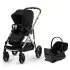Gazelle S Stroller/Cloud G Lux Bundle - Silver / Moon Black