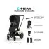 E - Priam Chrome Black Frame Stroller