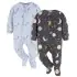 2-Pack Footed Blanket Fleece Sleepers - Space