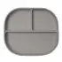 Silicone Divided Plate with Lid - Silver Grey