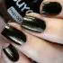 Peel Off Nail Polish Black & Gold with Penguin Ring