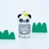 Peel Off Nail Polish Glitter Silver with Panda Ring