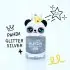 Peel Off Nail Polish Glitter Silver with Panda Ring