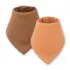 Kaffle Bandana Bib 2 Pack - Peach/Brown
