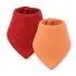 Kaffle Bandana Bib 2 Pack - Peach/Burgundy
