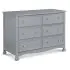 Kalani 6 Drawer Double Wide Dresser Grey