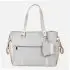 Leatherette Changing Bag with Zips - Grey