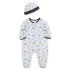Jungle Pals Footie and Hat - Grey