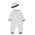 Jungle Pals Footie and Hat - Grey