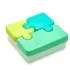 Puzzle Food Storage Container - Blue/Lime/Mint