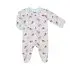 Modal Zipper Footie - Peonies On Light Blue