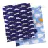 On the Go Wet Bag 2-PK  (1 large + 1 small) - Blue Whale/Navy Moustache