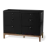 Laurel 6-Drawer Dresser - Black/Chestnut