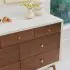 Palma 7 Drawer Double Dresser - Warm White With Natural Walnut