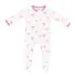 Printed Zippered Footie - Bow