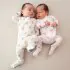 Printed Zippered Footie Preemie - Bow