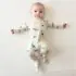 Printed Zippered Footie Preemie - Ecru Roar