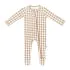 Printed Zippered Footie - Gingham Bisque