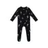 Printed Zippered Footie - Midnight Wildflower